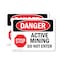 Signmission Active Mining Do Not Enter Danger Sign, Vinyl Decal, 7in W x 5in L, 2PK OS-2PACK-DS-D-57-L-2175 - alternate 1